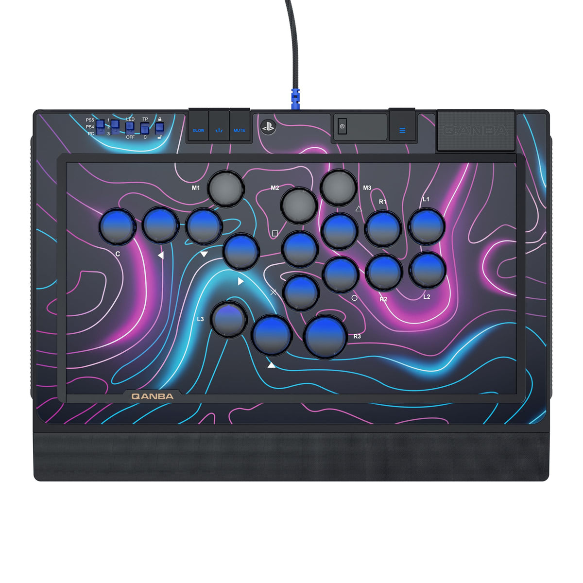 Qanba Sapphire S1 Leverless Controller,Officially Licensed Sony PlayStation 5 Controller, Leverless Arcade Stick Fight Stick,Tournament Grade Detachable Joystick,Precise Arcade Controls for PS5 PS4 PC
