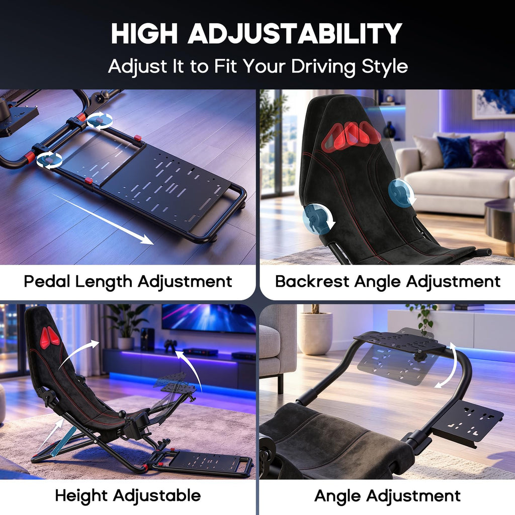 Foldable Racing Simulator Cockpit for Logitech Thrustmaster MOZA