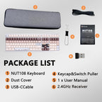 Loeskii WEIKAV 108-Key CNC Aluminum Mechanical Keyboard, Tri-Mode Wireless, Hot Swappable Linear Switch, Quick Release Structure, QMK/VIA, PBT Keycaps, Sound Dampening, NKRO, RGB, Win/Mac