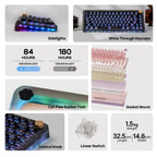 KiiBoom Phantom81 V4 Acrylic Semi-Translucent Mechanical Keyboard, Creamy Gasket, 75% Wireless Gaming Keyboard with 8000mAh Battery, RGB Backlits, Hot Swap, Shine Through, NKRO, Win/Mac (Black)