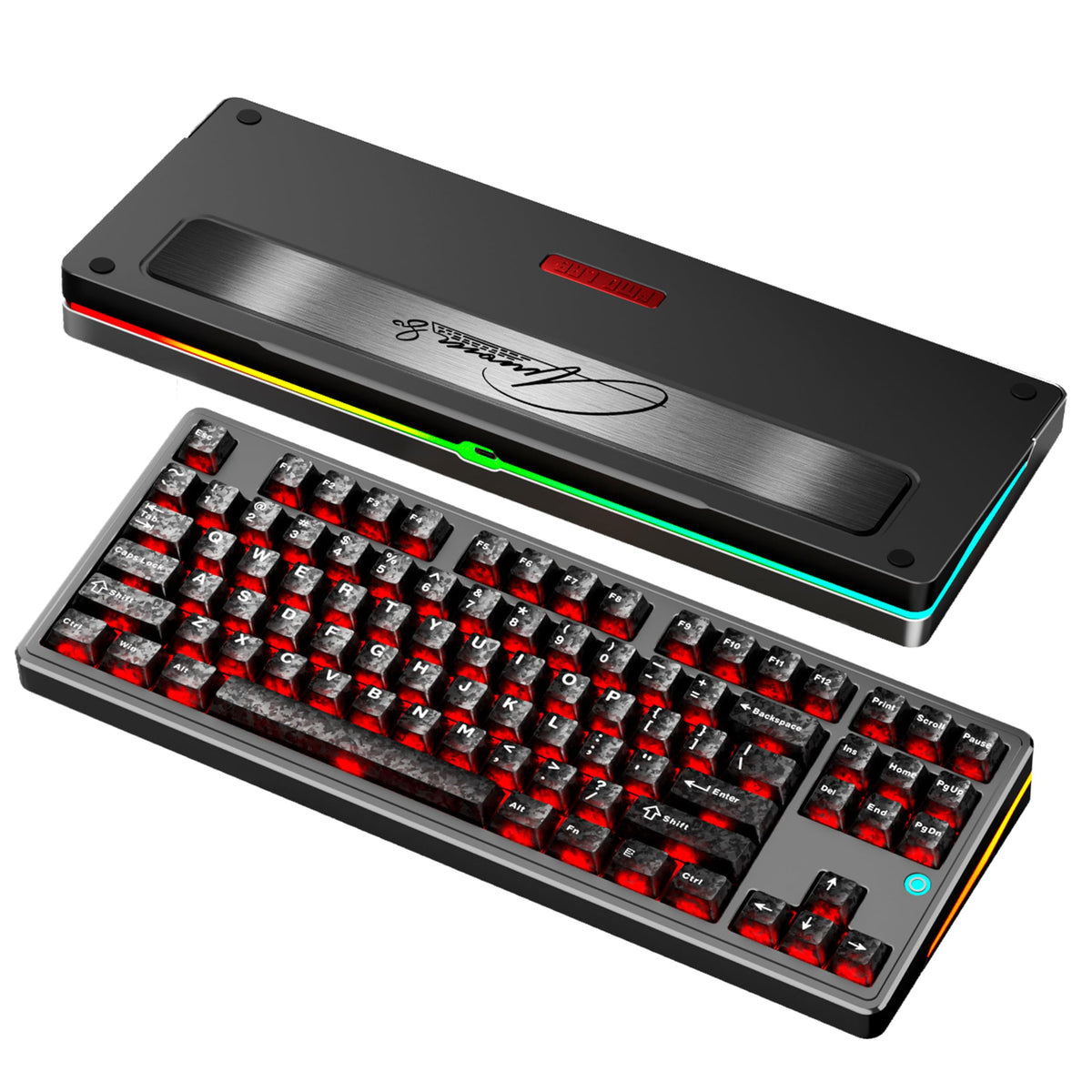 PMOKEY Aurora 80 CNC Full Aluminum Wireless Mechanical Keyboard with VIA/QMK, 8000mah Battery, Arctic Tactile Switch, Tri-Mode Gaming Keyboard Hot Swappable RGB Backlit for Windows/Mac/PC (Ultra Blue)
