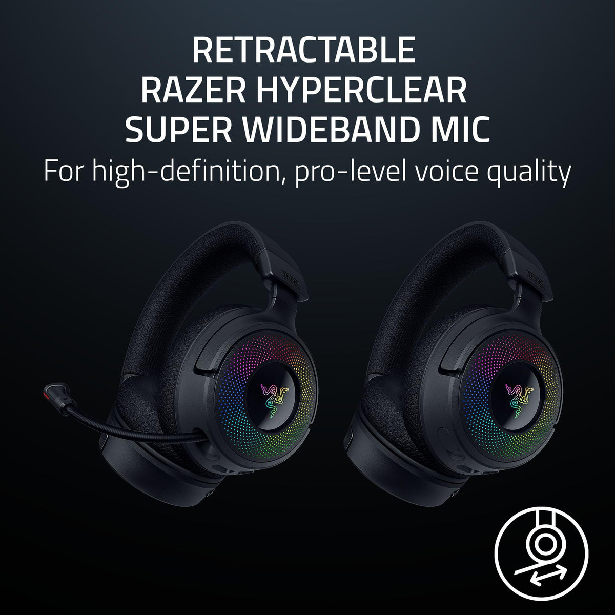 Razer Kraken V4 Wireless 2.4GHz, Bluetooth, USB Gaming Headset, Black