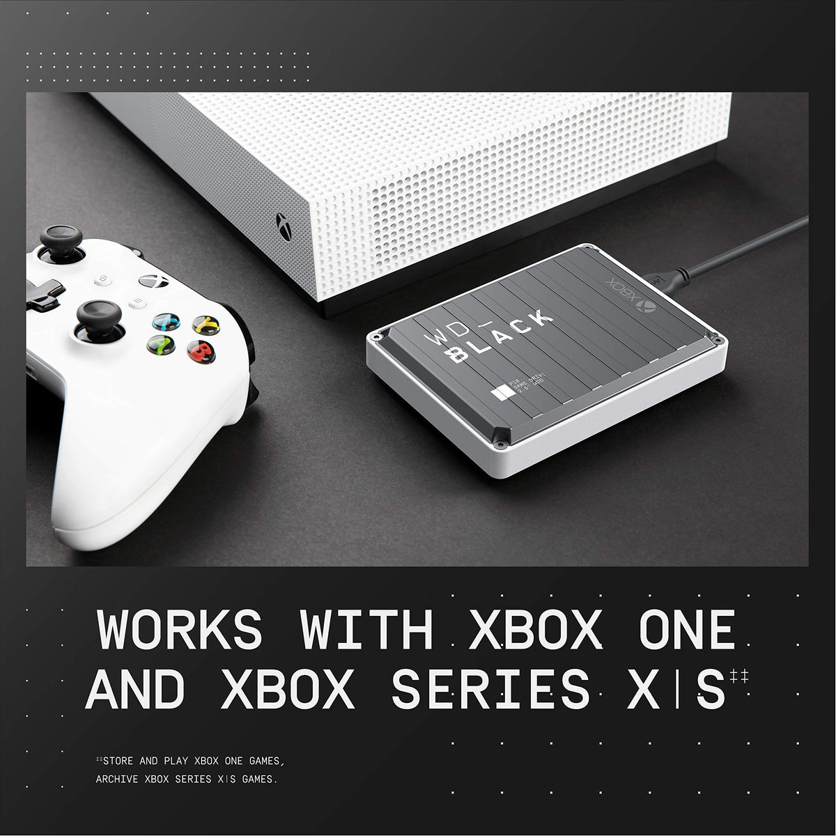 WD_BLACK 4TB P10 Game Drive for Xbox - 1-Month Xbox Game Pass, Portable External Hard Drive for On-The-Go Access To Your Xbox Game library - WDBA5G0040BBK-WESN