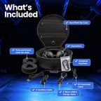 HAYMAKER Noise Cancelling Bluetooth Gaming Headphones - Dirac 3D Surround with 30+ Hr Battery, Touch Controls and RGB - Gaming Headsets for PS5, Xbox, PC, Switch & Mobile