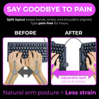 Cloud Nine C989M Ergonomic Mechanical Keyboard for PC - Kailh Tactile Brown Switches - RGB Light Up LED Backlit with USB - Ergo Split Key Board with Macro