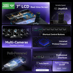 Tenveo NDI PTZ Camera Joystick Controller, 7’’ LCD Quad-Screen Real-time Preview, 4D Joystick Controller, NDI License Included, Support NDI PoE VISCA Pelco-D/P For Church Worship Live Event Streaming