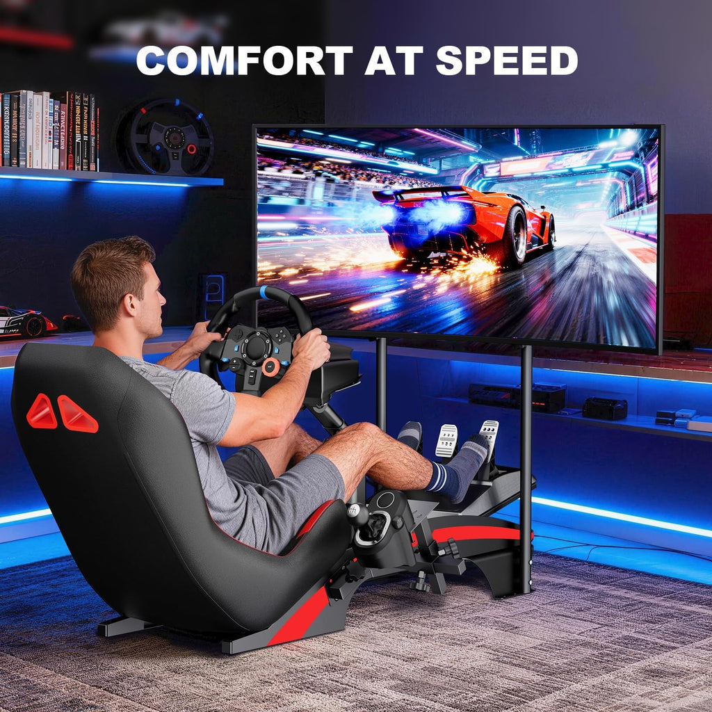 DIWANGUS Racing Simulator Cockpit with Formula-Style Seat & Monitor Mount