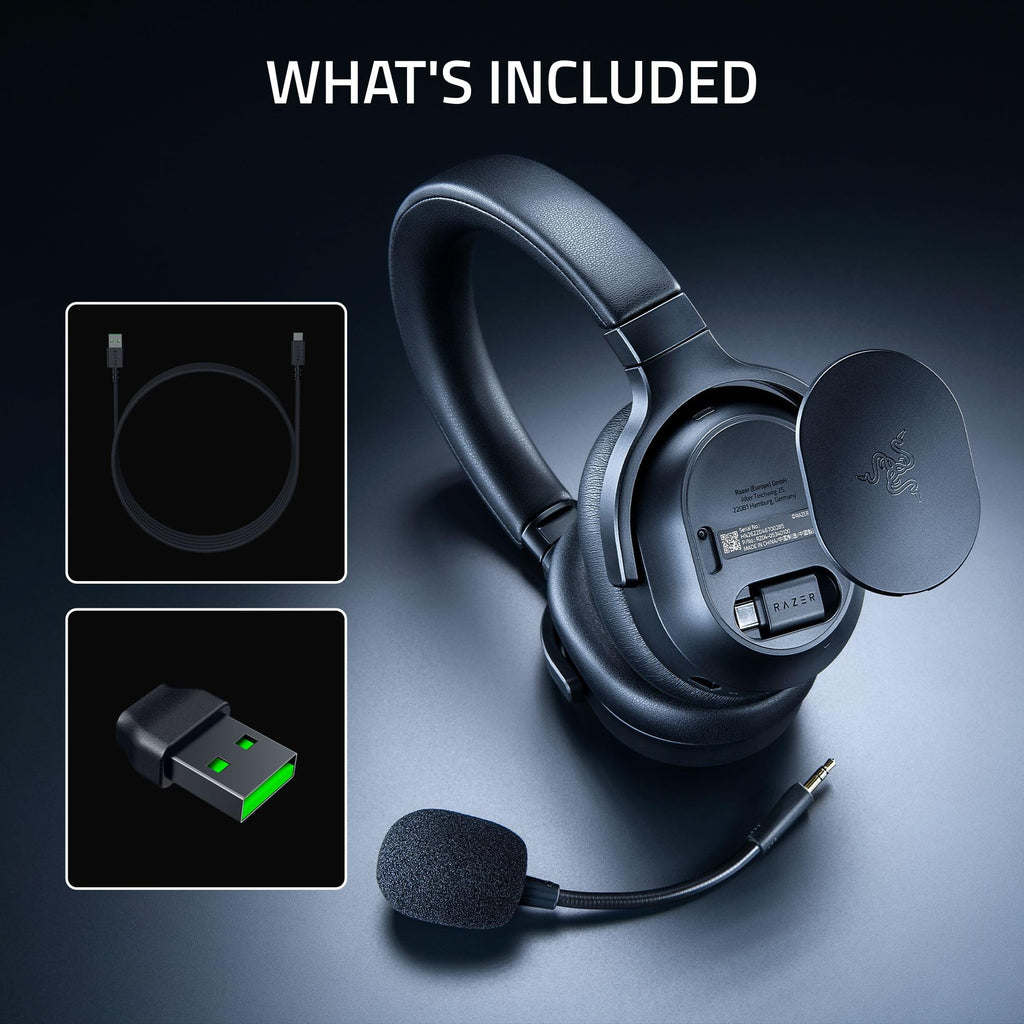 Razer Barracuda V2 Pro Wireless ANC Gaming Headset, 70 Hr Battery, Black