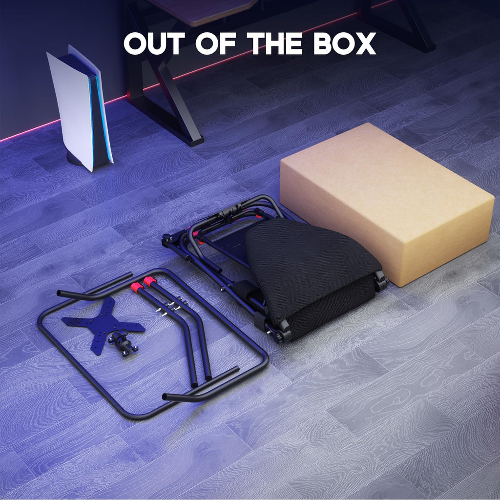 DIWANGUS Foldable Racing Simulator Cockpit with Seat & Monitor Stand