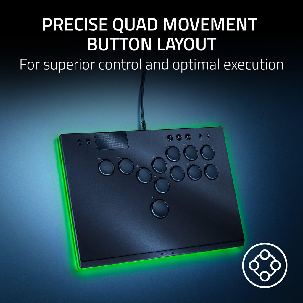 Razer Kitsune All-Button Arcade Controller, For PlayStation 5 & PC, Black