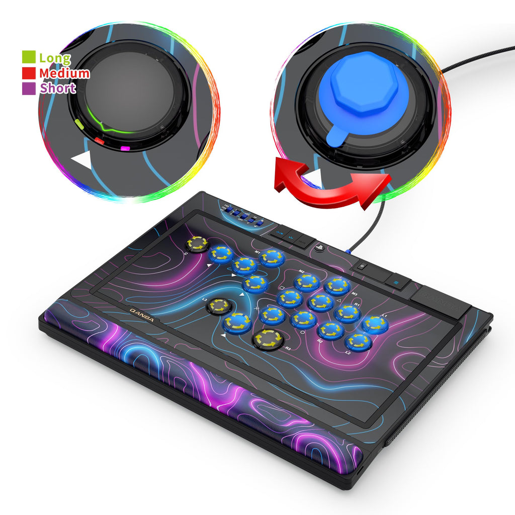Qanba Sapphire S1 Leverless Controller,Officially Licensed Sony PlayStation 5 Controller, Leverless Arcade Stick Fight Stick,Tournament Grade Detachable Joystick,Precise Arcade Controls for PS5 PS4 PC