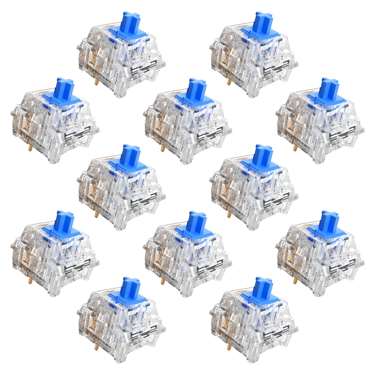 Zhouwang Blue Pro Clicky Mechanical Keyboard Switches, 1000 Pcs
