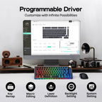 KiiBoom Phantom81 V4 Acrylic Semi-Translucent Mechanical Keyboard, Creamy Gasket, 75% Wireless Gaming Keyboard with 8000mAh Battery, RGB Backlits, Hot Swap, Shine Through, NKRO, Win/Mac (Black)