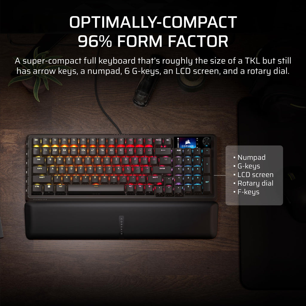 CORSAIR Vanguard 96 RGB Mechanical 96% Wired Gaming Keyboard – Black