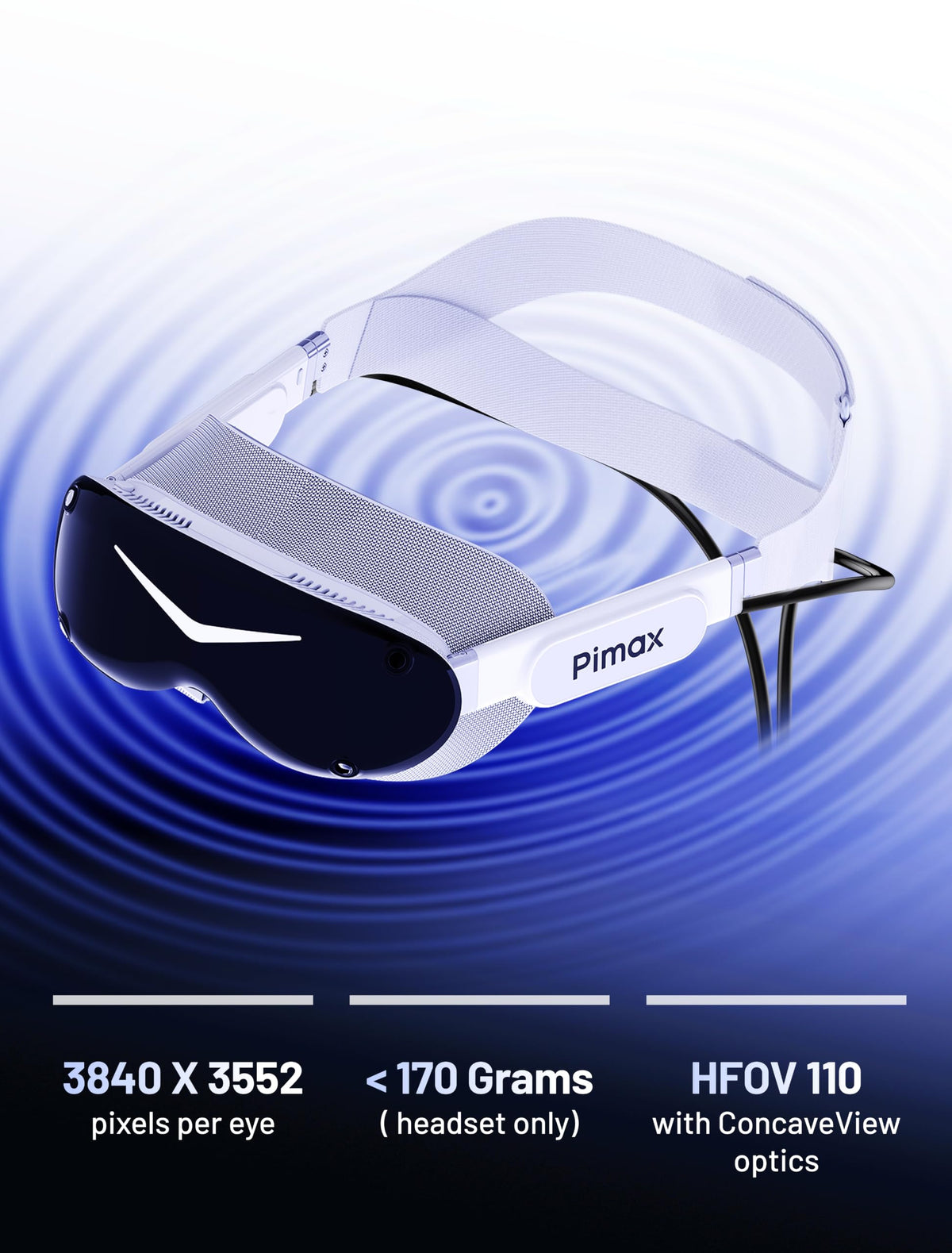 Pimax Dream Air Slam VR Headset-3840 x 3552 Per Eye, 110° FOV with Pimax's ConcaveView Optics, Virtual Reality PC VR Headset + with Controllers