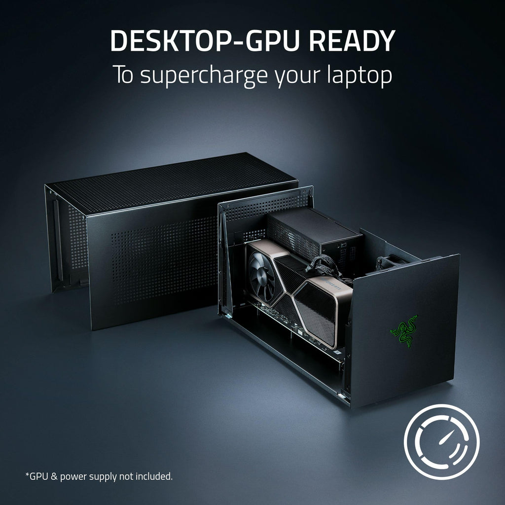 Razer Core X V2 External Graphics Enclosure (eGPU): Compatible with Windows 11 Thunderbolt 4/5 and USB 4 Laptops & Devices - 4 Slot Wide NVIDIA/AMD Graphics Cards PCIe 4.0 Support - 140W PD via USB C
