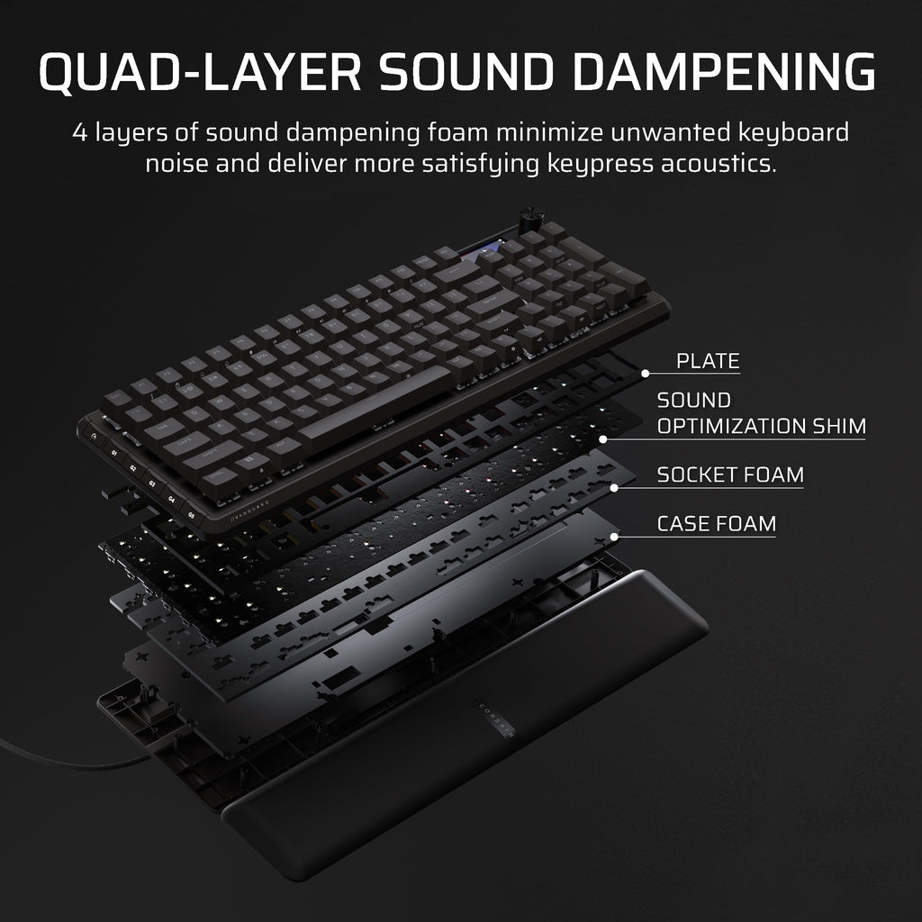 CORSAIR Vanguard 96 RGB Mechanical 96% Wired Gaming Keyboard – Black