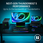 Razer Core X V2 External Graphics Enclosure (eGPU): Compatible with Windows 11 Thunderbolt 4/5 and USB 4 Laptops & Devices - 4 Slot Wide NVIDIA/AMD Graphics Cards PCIe 4.0 Support - 140W PD via USB C