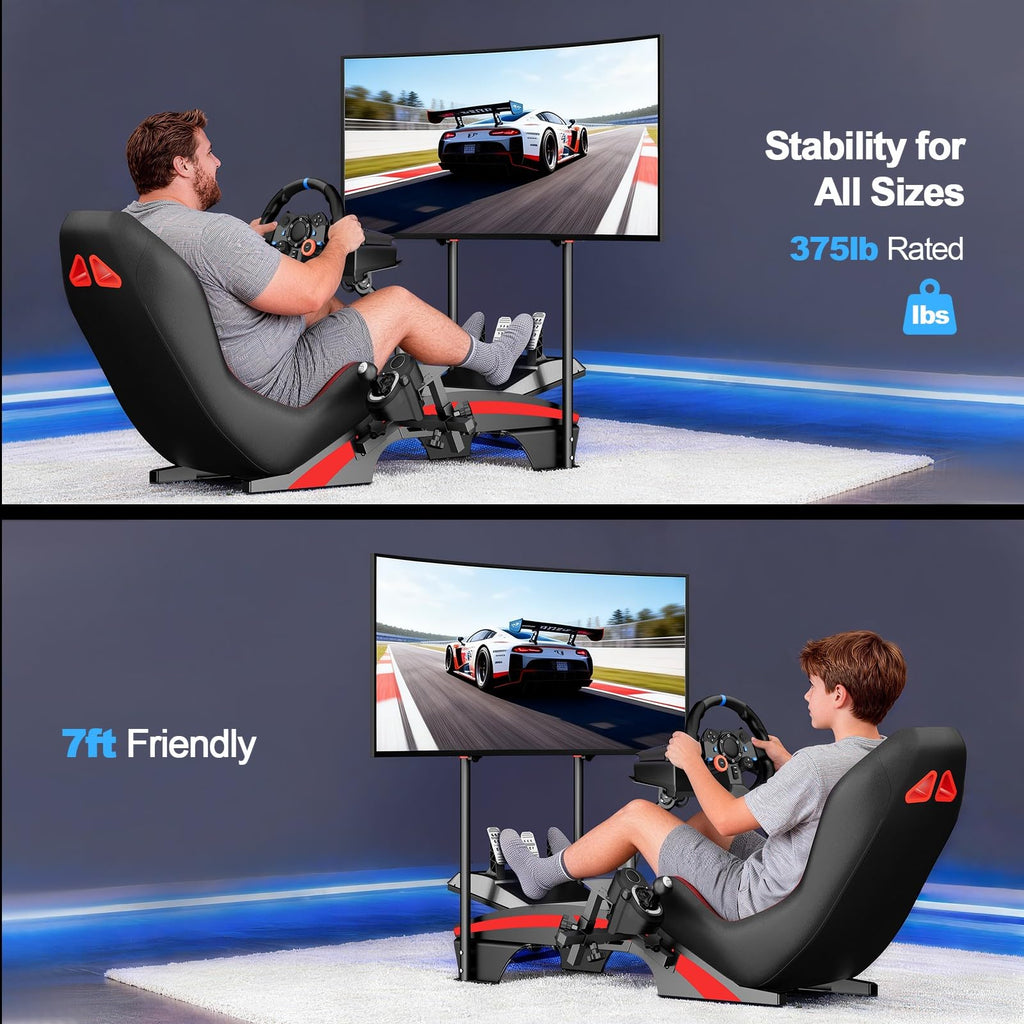 DIWANGUS Racing Simulator Cockpit with Formula-Style Seat & Monitor Mount