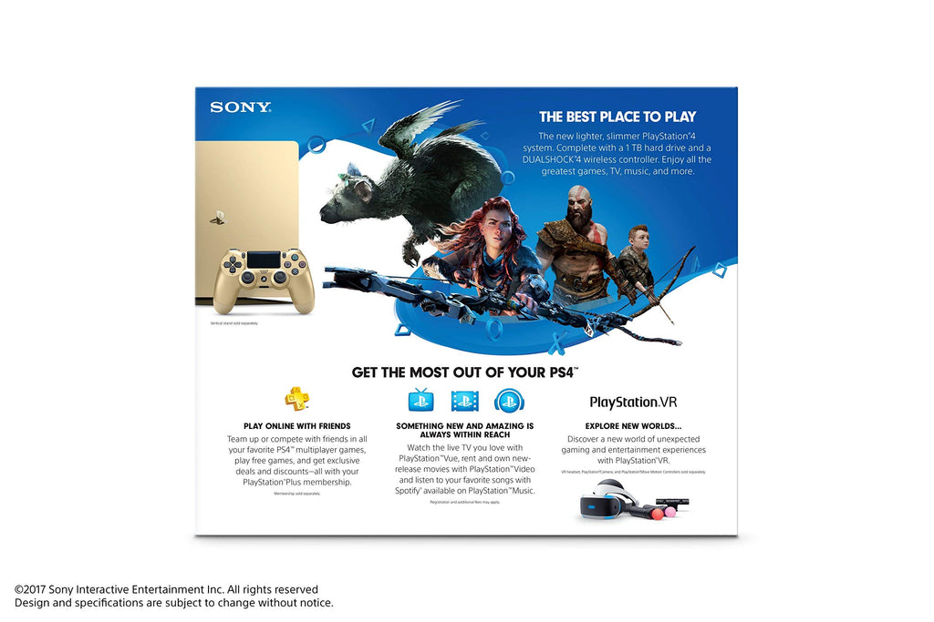 PlayStation 4 Slim 1TB Gold Console [Discontinued] [video game] (Renewed)