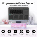 KiiBoom Phantom 98 Crystal Mechanical Gaming Keyboard, Shine Through Keycap