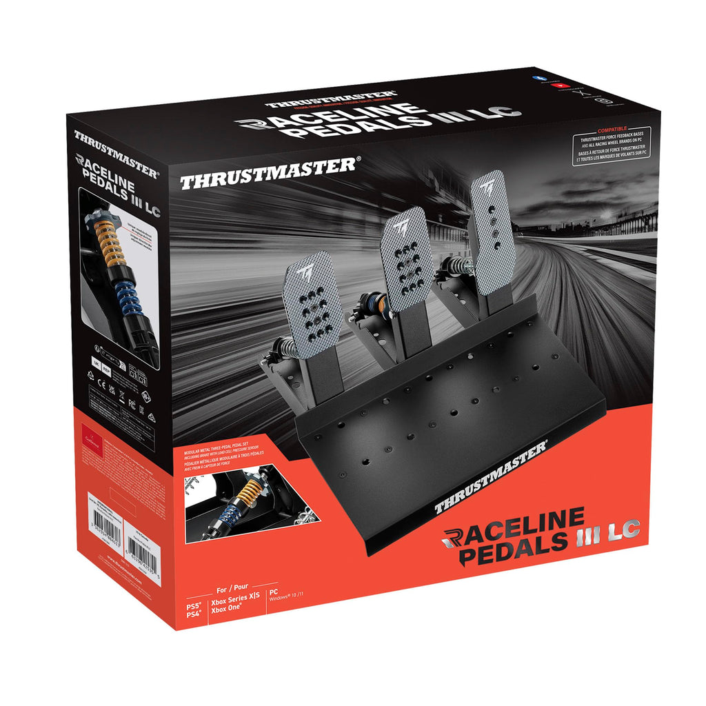 Thrustmaster Raceline Pedals III LC - 3-Pedal Simracing Set Featuring Brake Pedal with Load Cell Sensor (220 lb / 100 kg) - for PS5, PS4, Xbox Series, Xbox One, PC