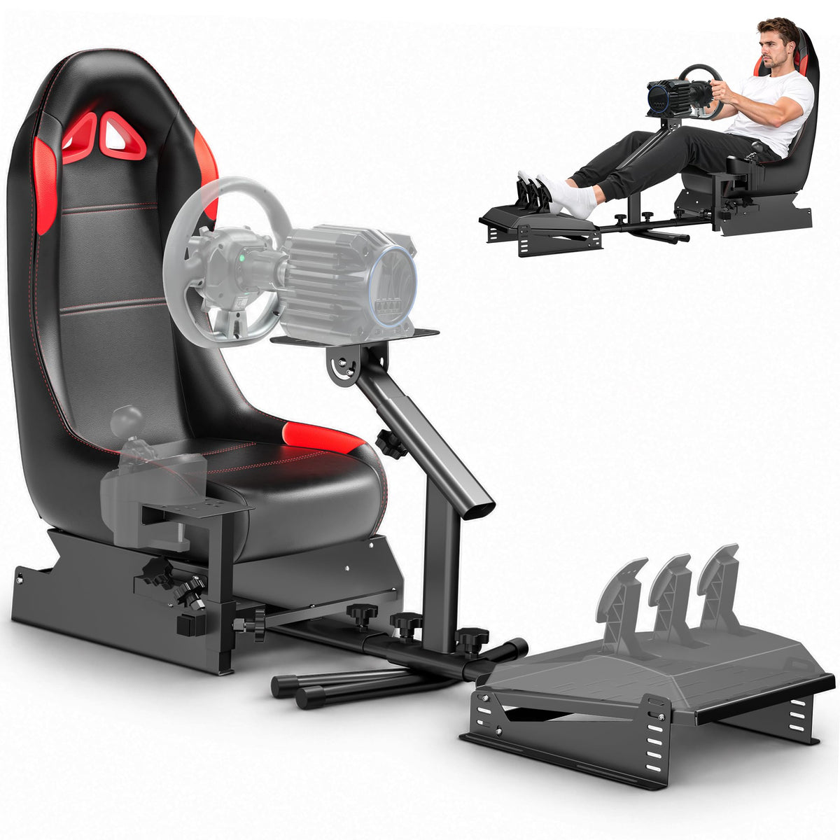 DIWANGUS Foldable Racing Simulator Cockpit for Logitech, Thrustmaster, MOZA