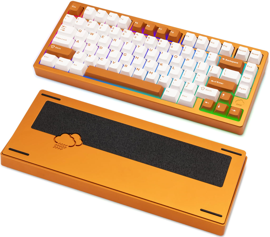 KEEBMONKEY WOBKEY Rainy 75 CNC Aluminum HMX/JWK/Cocoa Switches Triple-Mode Connectivity Mechanical Keyboard with Superior Acoustics, RGB/FR4/Silver SUS304/7000mAh/Cocoa Switch (Pro - Black)