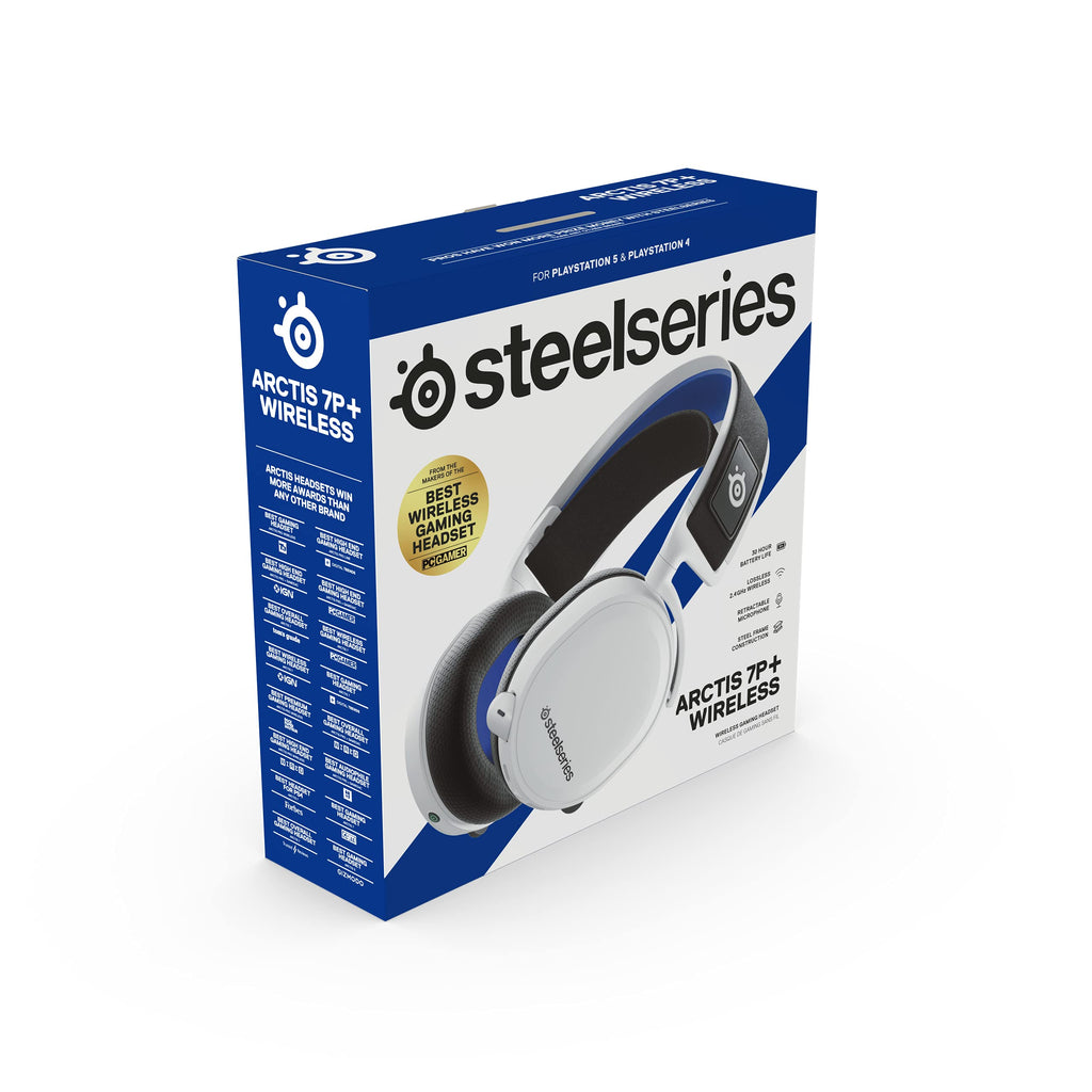 SteelSeries Arctis 7P+ Bluetooth Wireless Gaming Headset for PlayStation 4/5 - White