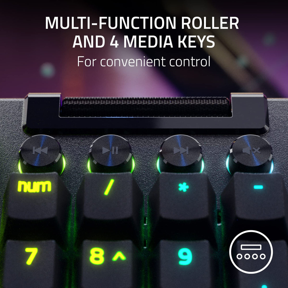 Razer BlackWidow V4 Pro Mechanical Gaming Keyboard, Green Tactile Switches