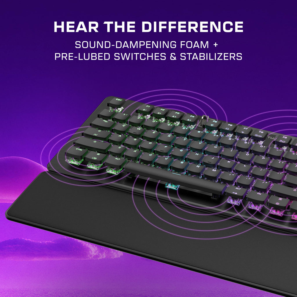 Turtle Beach Vulcan II XP Air Wireless Full-Size Mechanical RGB Gaming Keyboard - 2.4GHz Wireless, Bluetooth, AirTrack Gesture Sensor, Hot-Swappable Linear Switches, 2,000-Hour Battery - Black