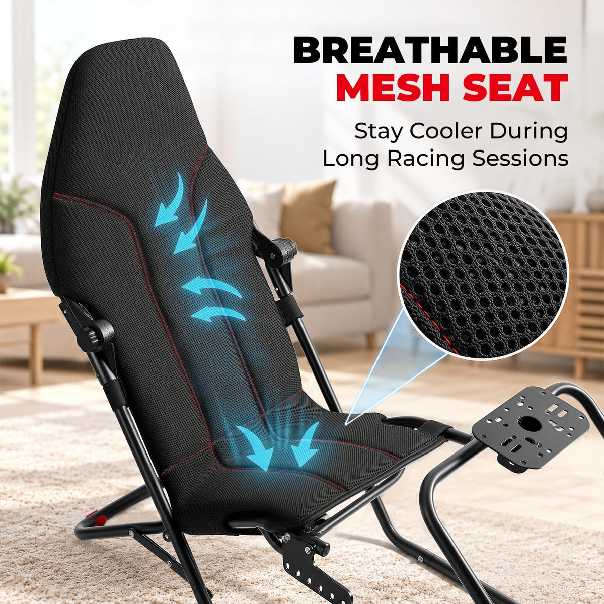 RACGTING Adjustable Racing Simulator Cockpit with Seat for PS5, Xbox & PC