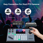 Tenveo NDI PTZ Camera Joystick Controller, 5'' LCD Screen Real-time Preview 4D Joystick Controller, NDI License Included, Support NDI PoE VISCA Pelco-D/P RJ45 For Church Live/Events/Live Streaming