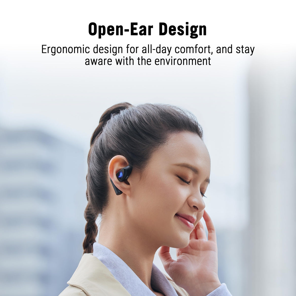 ASUS ROG Cetra Open Wireless Open Ear Earbuds, Dual-Mode Bluetooth/2.4GHz,