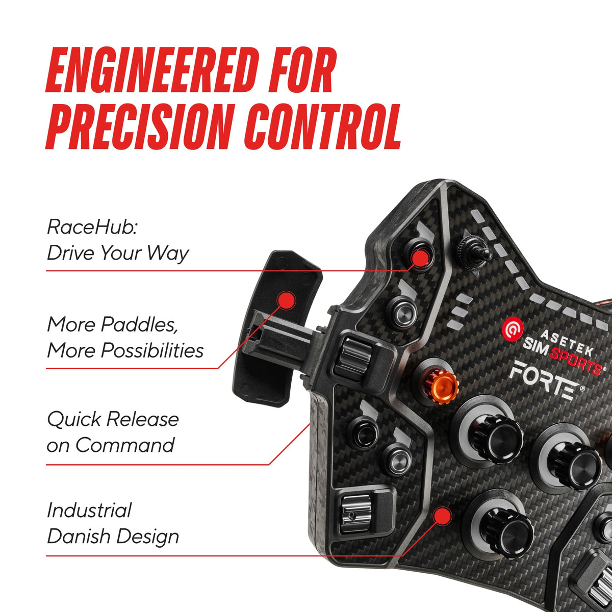 Asetek Forte GT Aluminum Button Box Control Panel Sim Racing PC