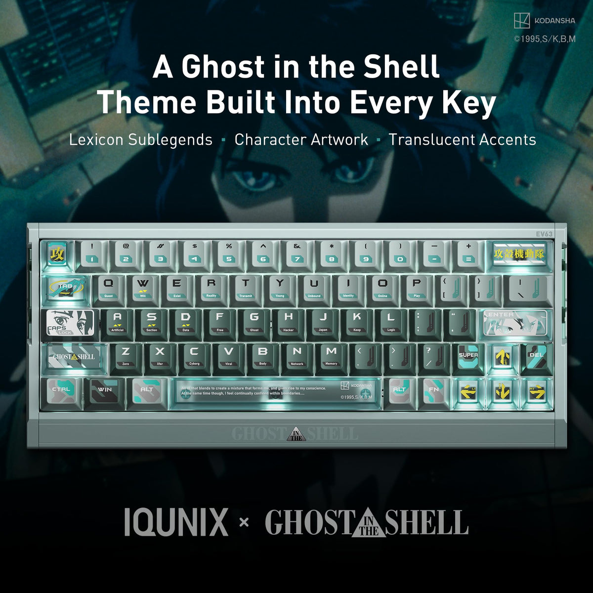 IQUNIX EV63 Ghost in the Shell Gaming Keyboard, Shell Core