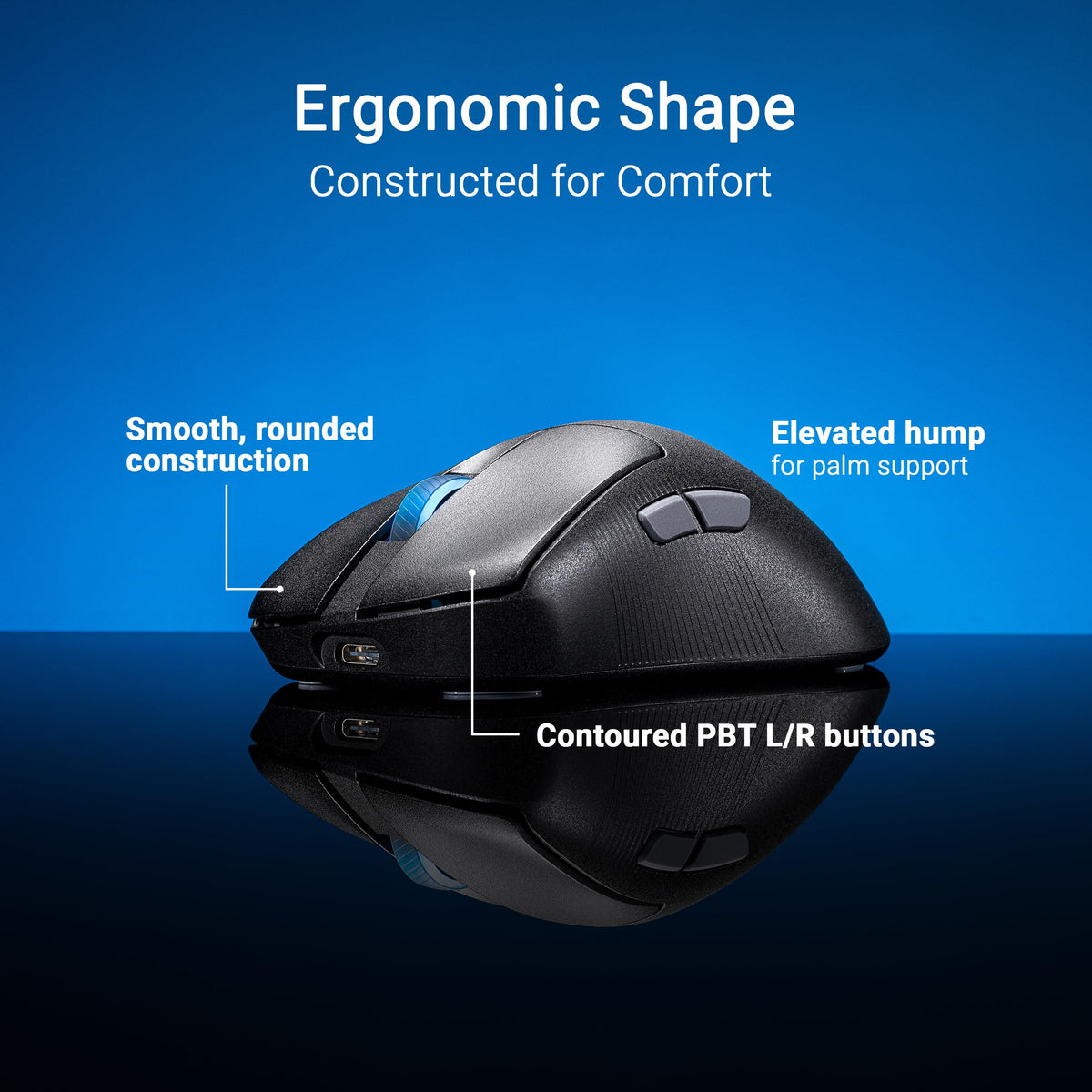 ASUS ROG Keris II Ace Wireless Gaming Mouse – Right-Handed Ergonomic, 54g, Tri-Mode Connectivity, 42K DPI, up to 107Hr Battery, PC/Mac Support - Black