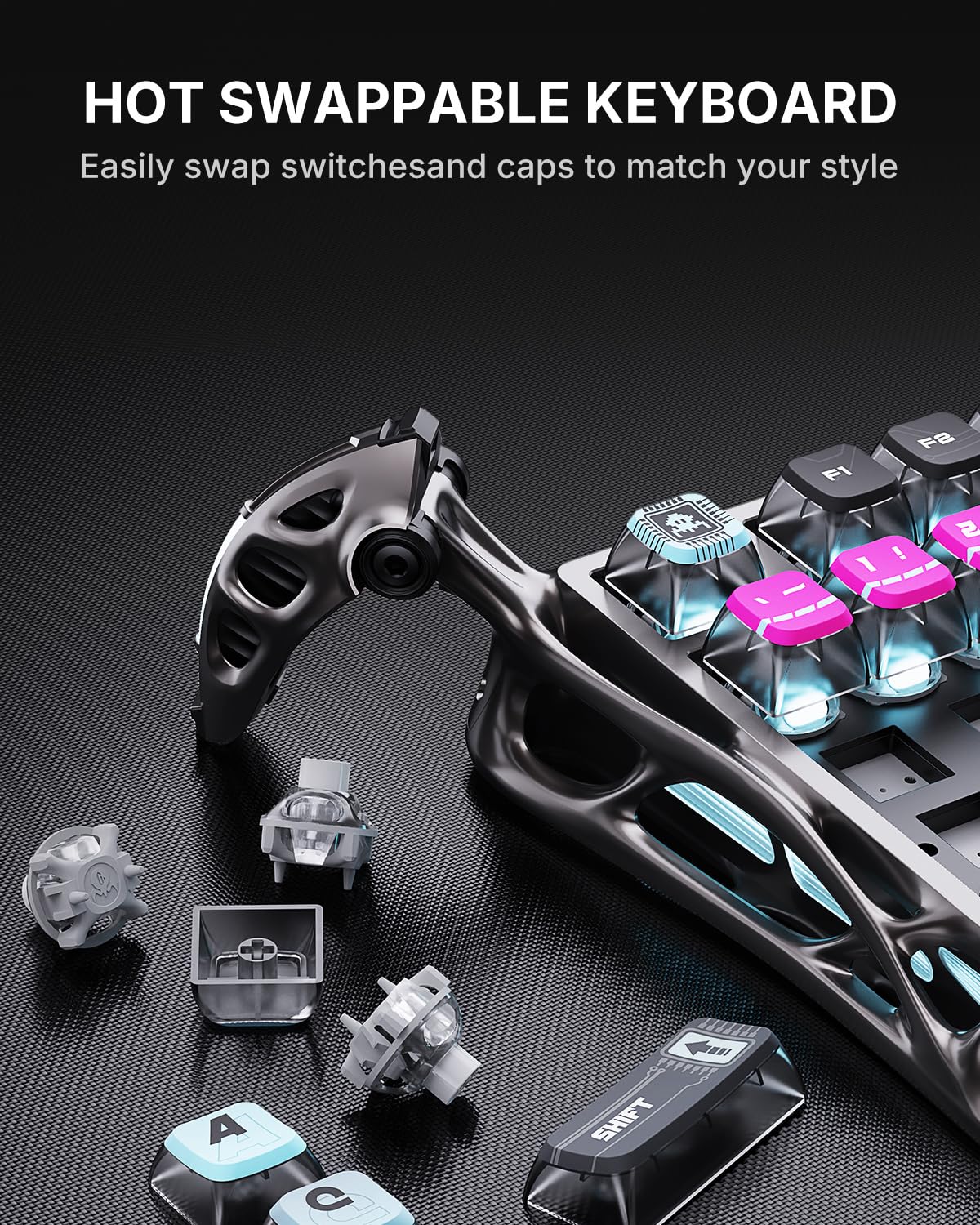 GravaStar Mercury V75 Pro Hall Effect Gaming Keyboard, 75% Wired
