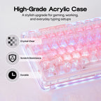 KiiBoom Phantom 98 Crystal Mechanical Gaming Keyboard, Shine Through Keycap
