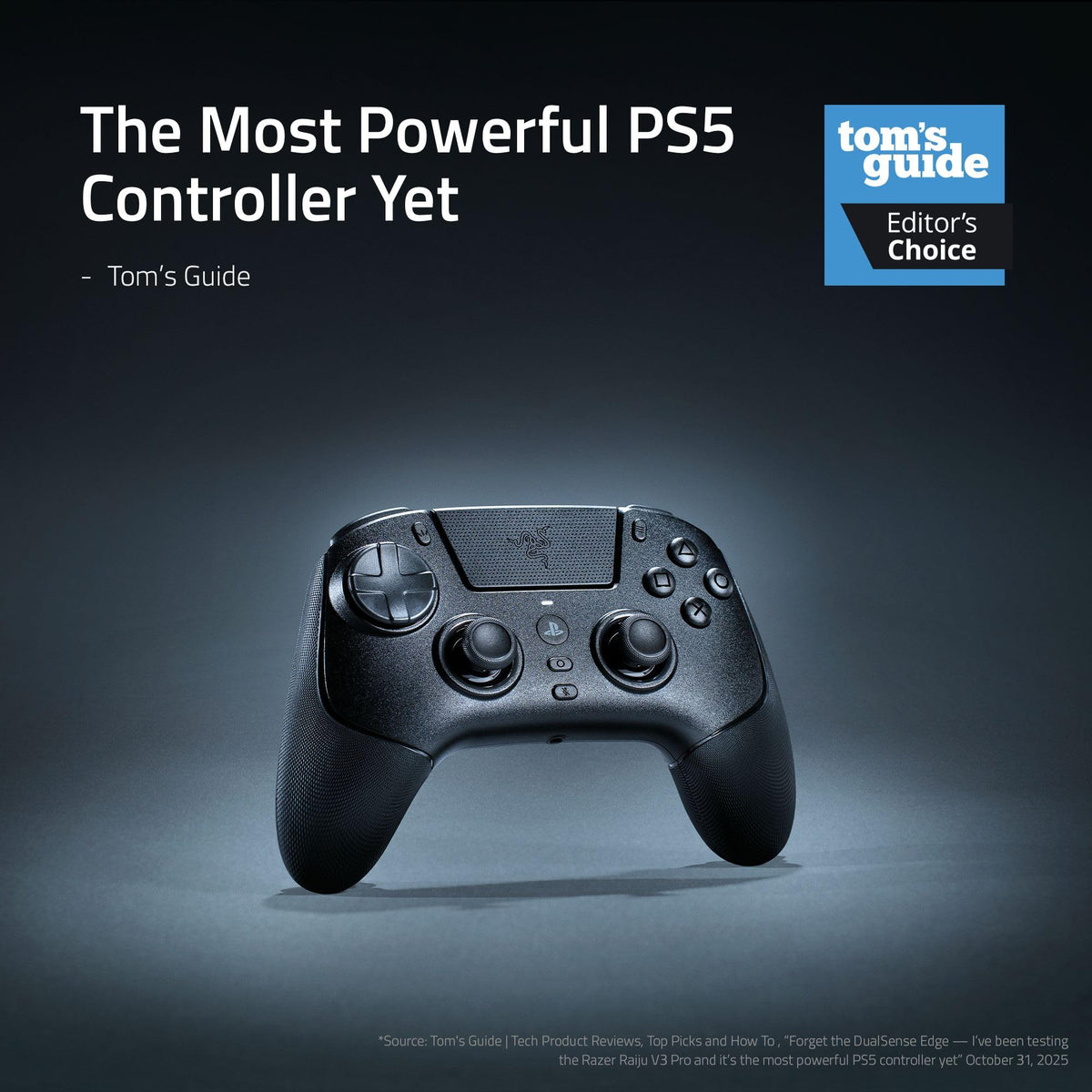 Razer Raiju V3 Pro Wireless Esports Controller, PlayStation 5 & PC, Black