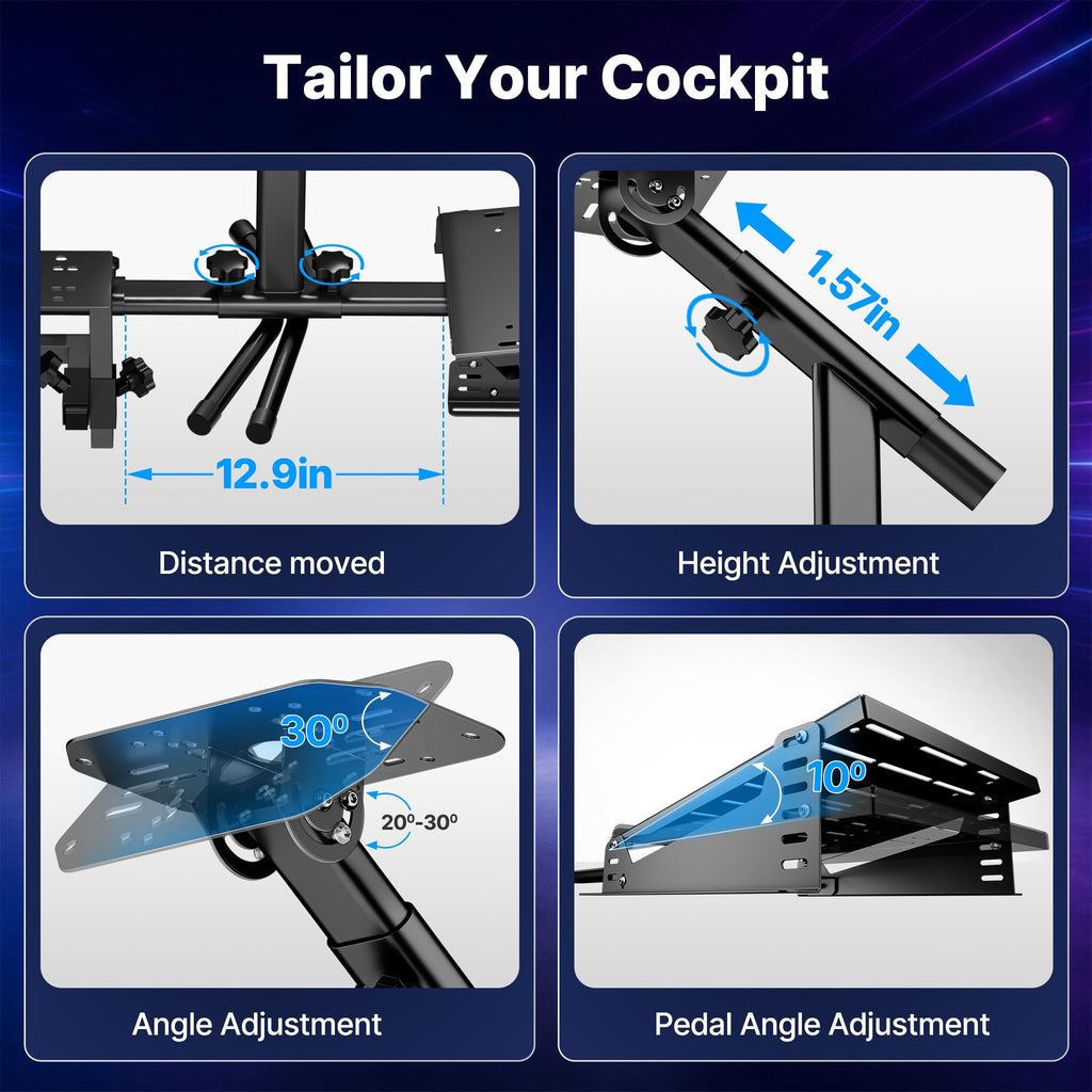 DIWANGUS Foldable Racing Simulator Cockpit for Logitech, Thrustmaster, MOZA