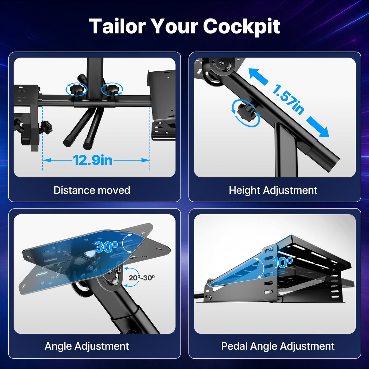 DIWANGUS Foldable Racing Simulator Cockpit for Logitech, Thrustmaster, MOZA