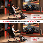 RACGTING Racing Simulator Cockpit Foldable & Adjustable Sim Rig with Seat
