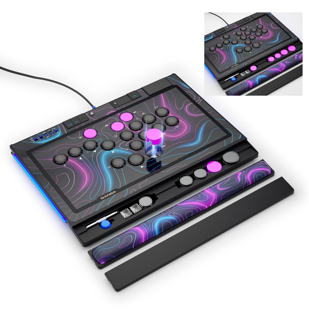 Qanba Sapphire S1 Leverless Controller,Officially Licensed Sony PlayStation 5 Controller, Leverless Arcade Stick Fight Stick,Tournament Grade Detachable Joystick,Precise Arcade Controls for PS5 PS4 PC