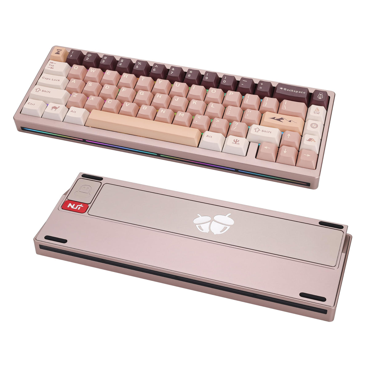 Loeskii WEIKAV 65-Key CNC Aluminum Mechanical Keyboard, Tri-Mode Wireless, Hot Swappable Linear Switch, Quick Release Structure, QMK/VIA, PBT Keycaps, Sound Dampening, NKRO, RGB, Win/Mac
