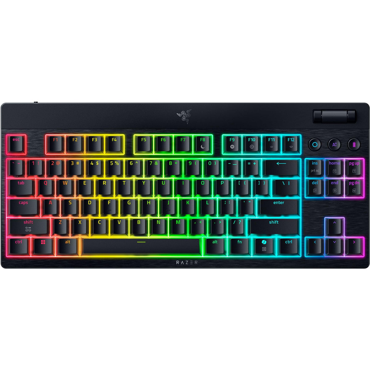Razer BlackWidow V4 Low Profile TKL HyperSpeed Wireless Gaming Keyboard: Yellow Mechanical Switches - 2.4GHz Wireless & Bluetooth - Multi-Function Roller - 3 Control Buttons - Long Battery Life