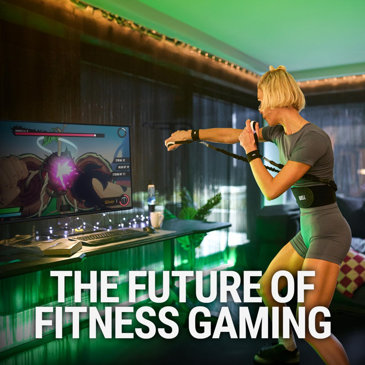 Quell Impact - Immersive Fitness Gaming Platform, high-intensity, resistance based, at-home workouts, high octane gameplay, motion tracking technology, fitness analytics (XL)