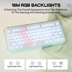 KiiBoom Jade75 75% Resin Molding Mechanical Keyboard, BT5.0/USB-C/2.4GHz