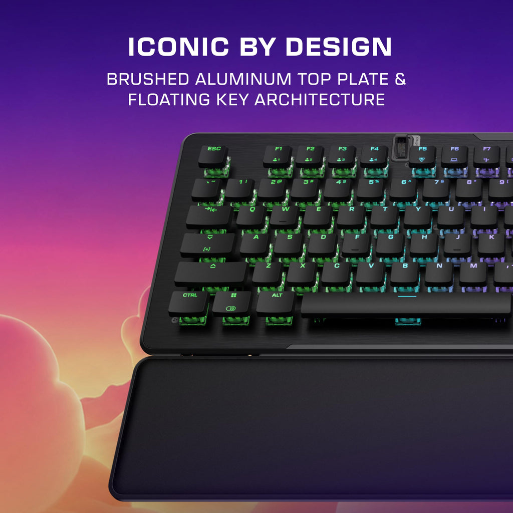 Turtle Beach Vulcan II XP Air Wireless Full-Size Mechanical RGB Gaming Keyboard - 2.4GHz Wireless, Bluetooth, AirTrack Gesture Sensor, Hot-Swappable Linear Switches, 2,000-Hour Battery - Black