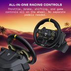 Turtle Beach Racer Wireless Racing Wheel - Licensed for PlayStation 5 Consoles, Works with PC, Bluetooth, Wireless Connectivity, Lap Mount, 30-Hour Battery Life - Black